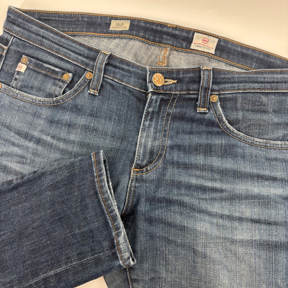 AG Adriano Goldschmied Stilt Jeans Women 29R Blue‎ Excellent Cigarette Leg USA
